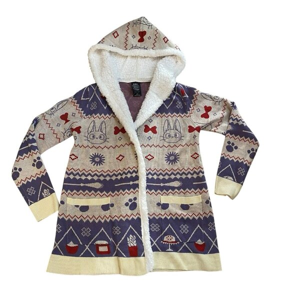 studio ghibli Sweaters - Studio Ghibli Kiki's Delivery Service Jiji Fair Isle Cardigan Size M Hot Topic